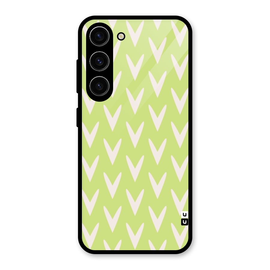 Pastel Green Grass Glass Back Case for Galaxy S23