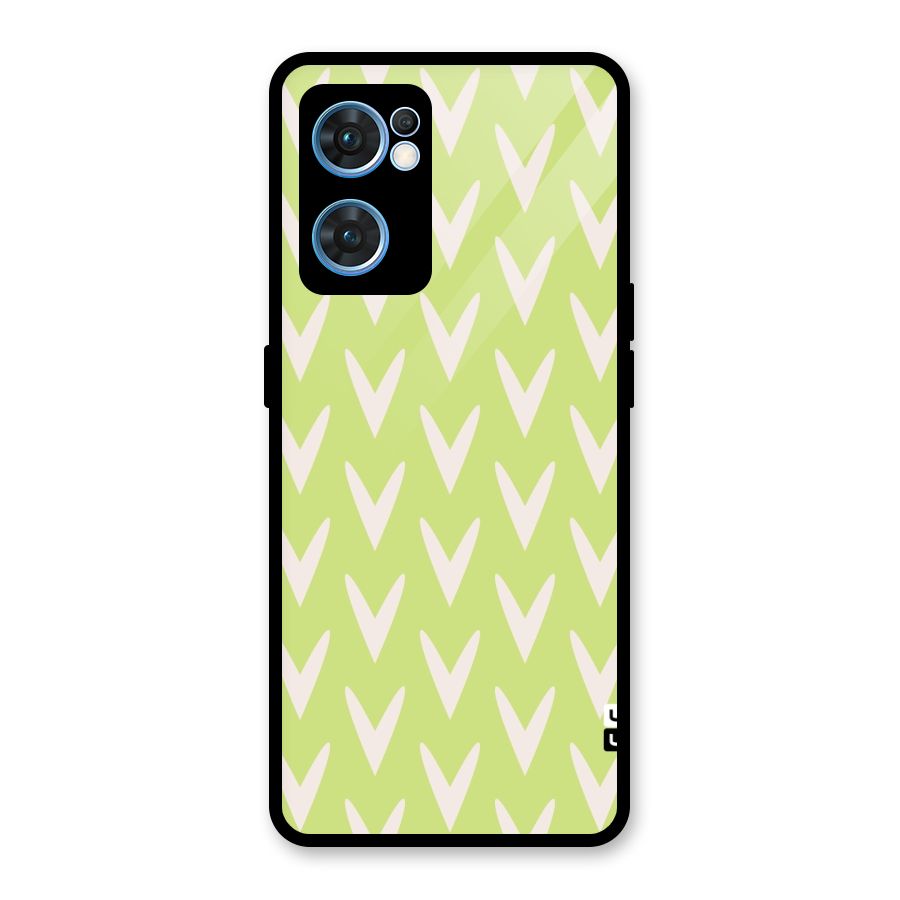 Pastel Green Grass Glass Back Case for Oppo Reno7 5G