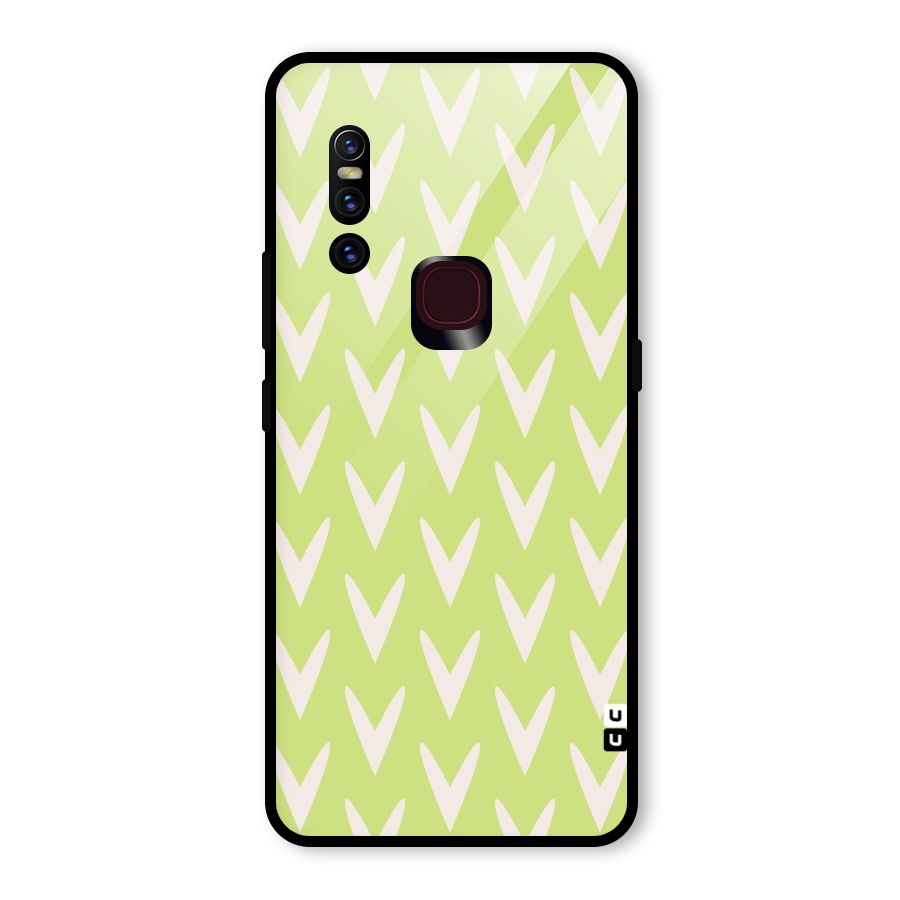 Pastel Green Grass Glass Back Case for Vivo V15