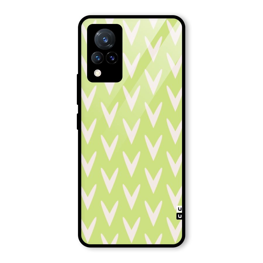 Pastel Green Grass Glass Back Case for Vivo V21 5G