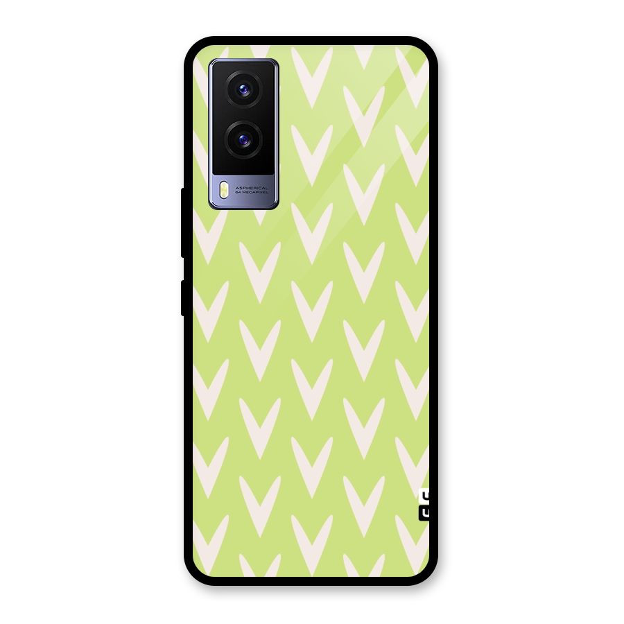 Pastel Green Grass Glass Back Case for Vivo V21e 5G