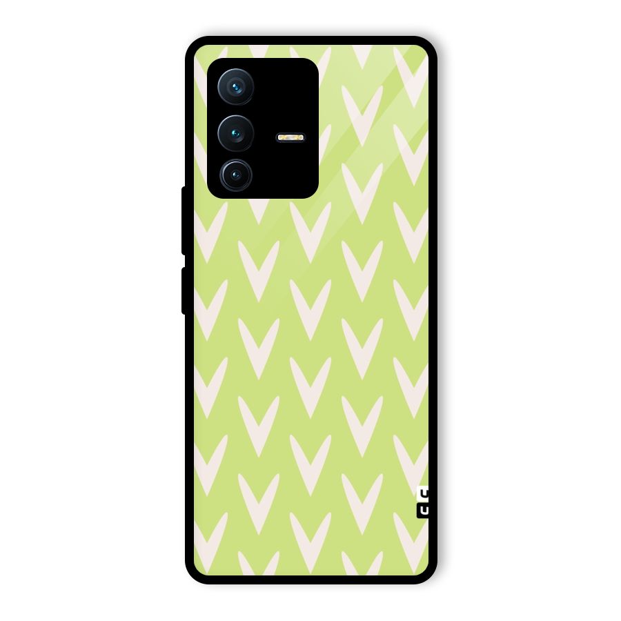 Pastel Green Grass Glass Back Case for Vivo V23 Pro