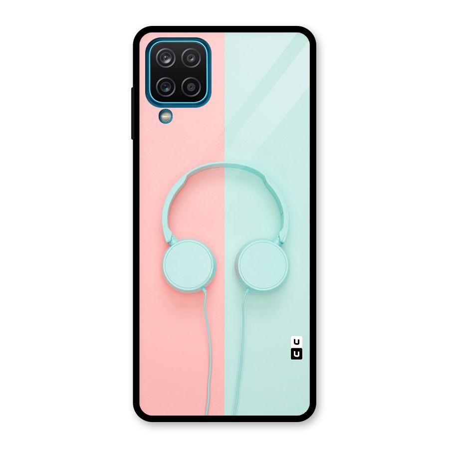 Pastel Headphones Glass Back Case for Galaxy A12