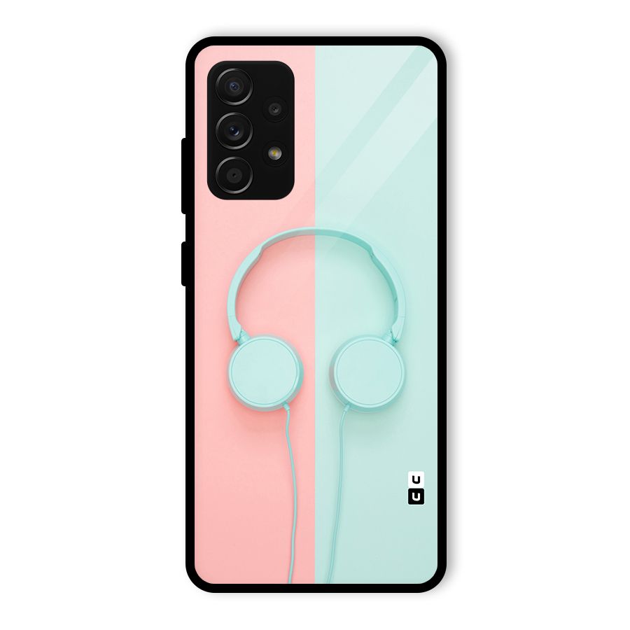 Pastel Headphones Glass Back Case for Galaxy A53 5G
