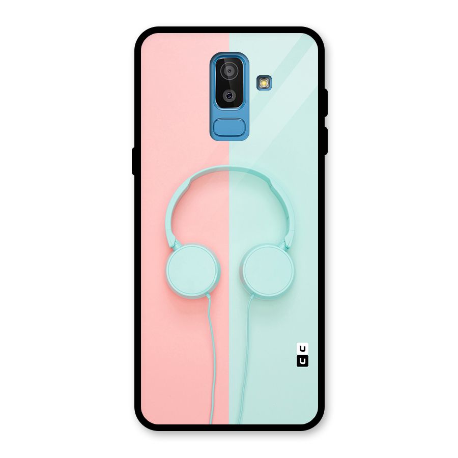Pastel Headphones Glass Back Case for Galaxy J8