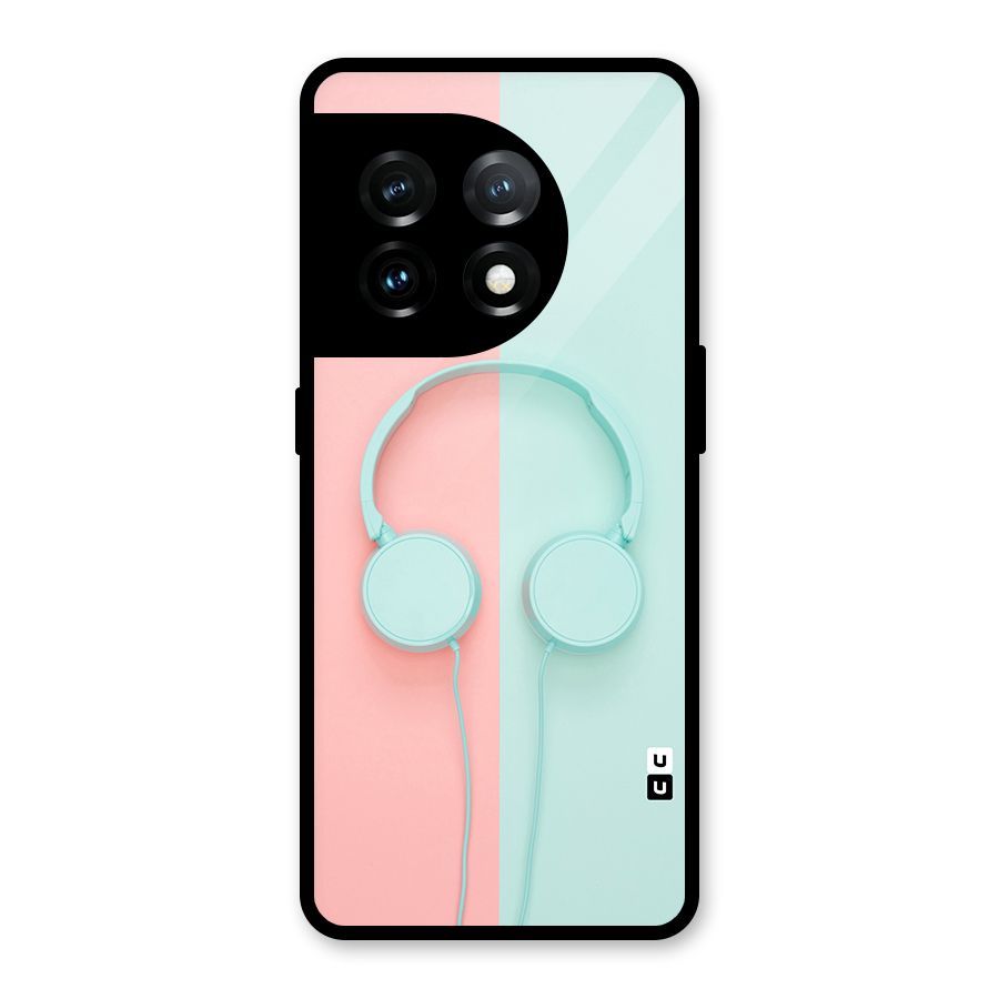 Pastel Headphones Glass Back Case for OnePlus 11