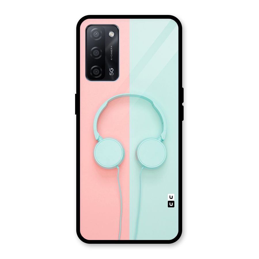 Pastel Headphones Glass Back Case for Oppo A53s 5G