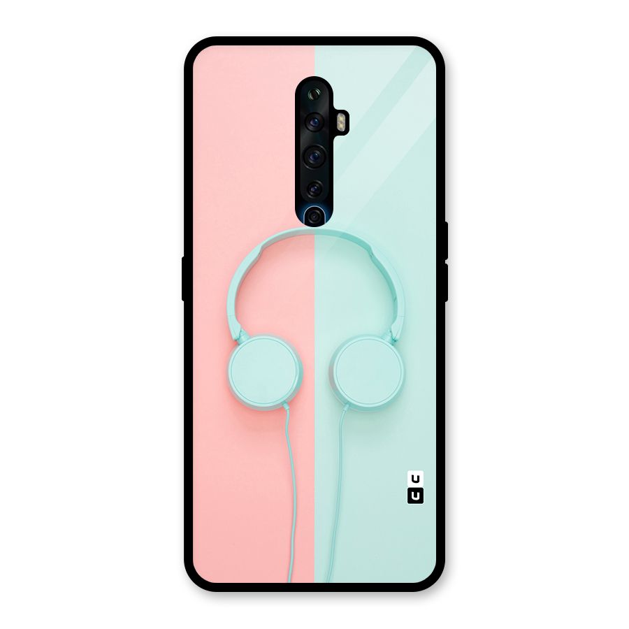 Pastel Headphones Glass Back Case for Oppo Reno2 F