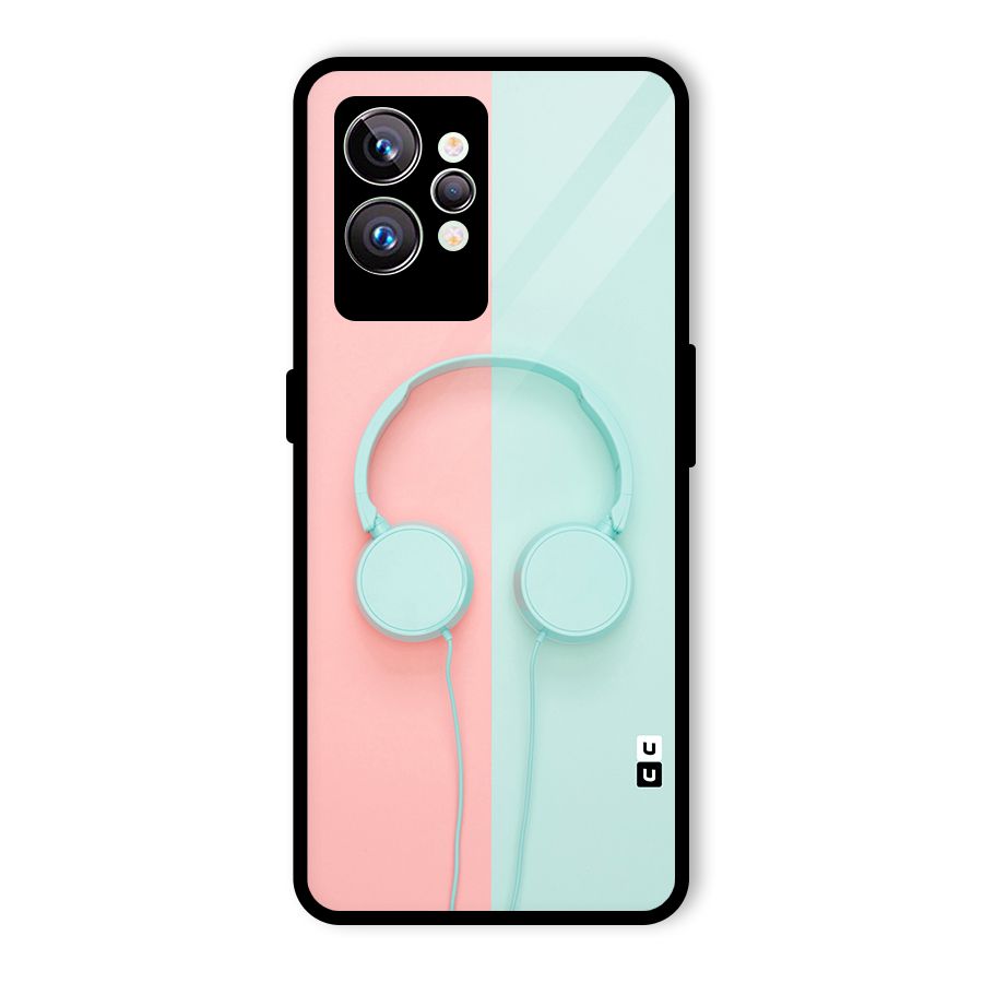 Pastel Headphones Glass Back Case for Realme GT2 Pro