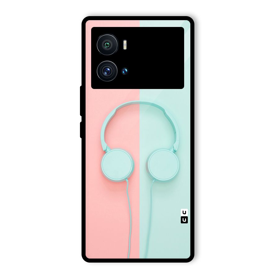 Pastel Headphones Glass Back Case for Vivo iQOO 9 Pro