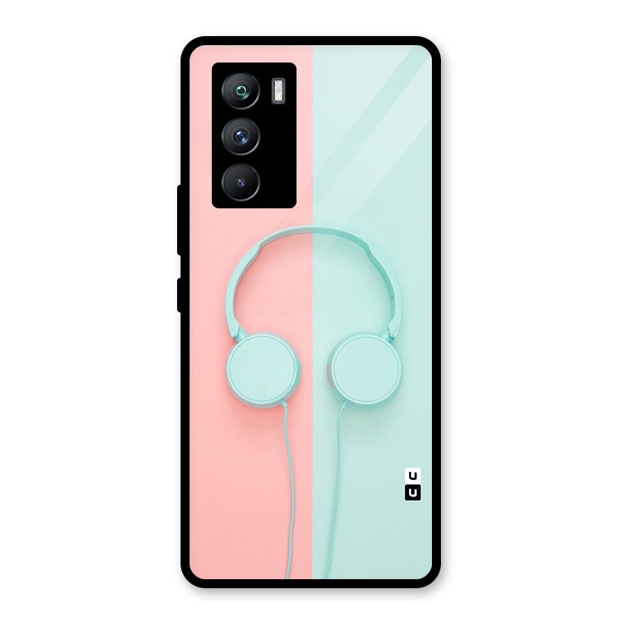 Pastel Headphones Glass Back Case for Vivo iQOO 9 SE