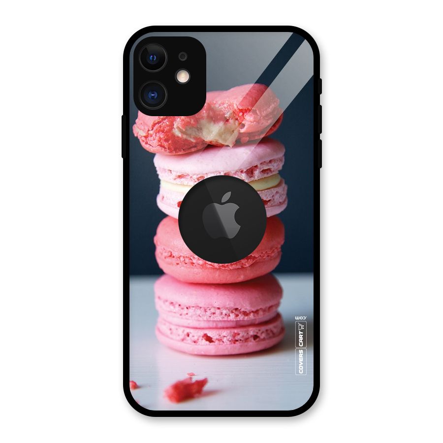 Pastel Macroons Glass Back Case for iPhone 11 Logo Cut