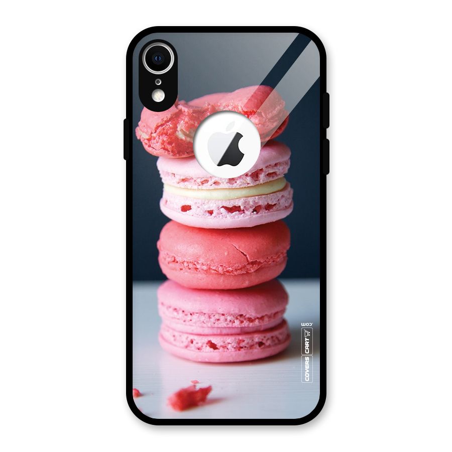 Pastel Macroons Glass Back Case for iPhone XR Logo Cut