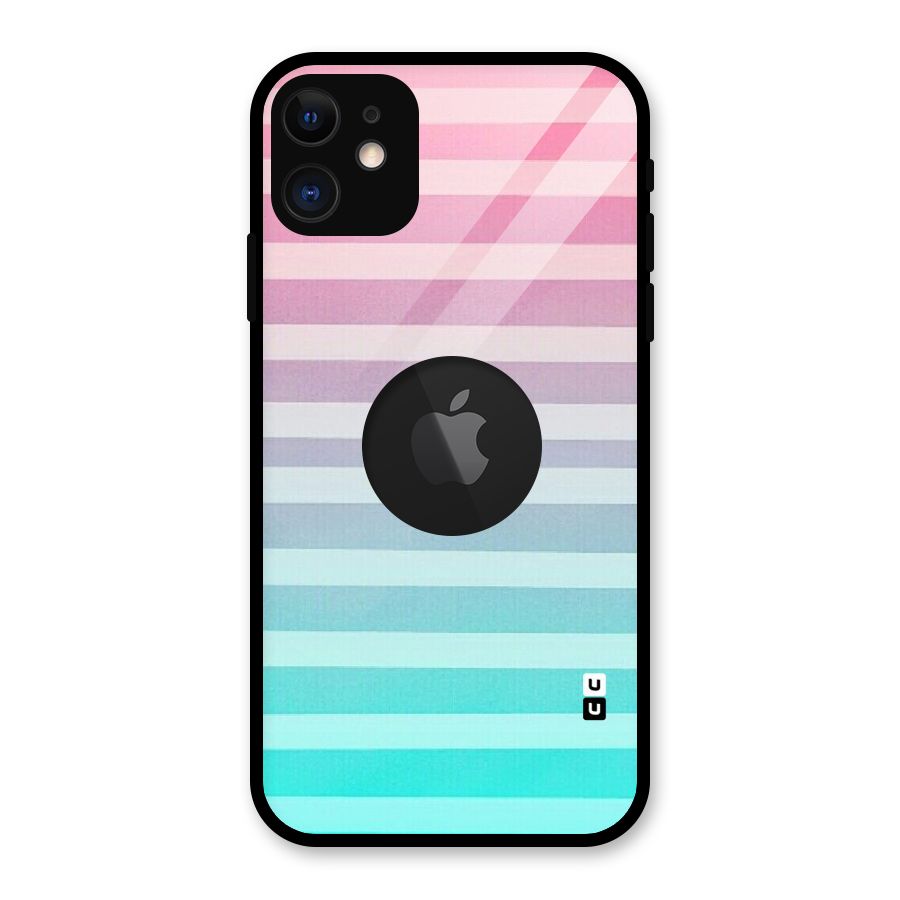 Pastel Ombre Glass Back Case for iPhone 11 Logo Cut