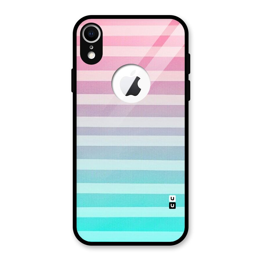 Pastel Ombre Glass Back Case for iPhone XR Logo Cut
