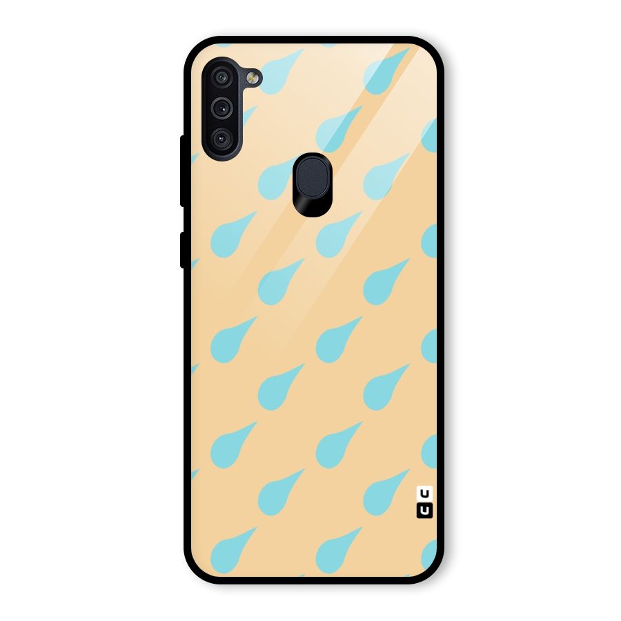 Pastel Orange Drops Glass Back Case for Galaxy M11