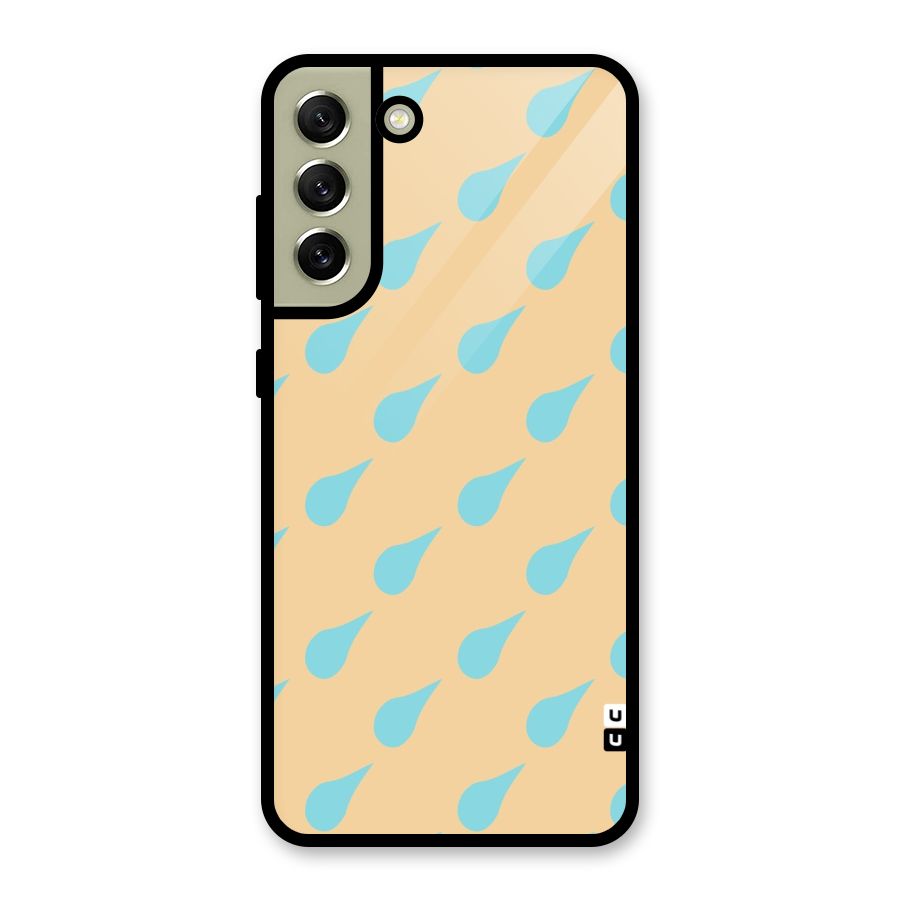 Pastel Orange Drops Glass Back Case for Galaxy S21 FE 5G