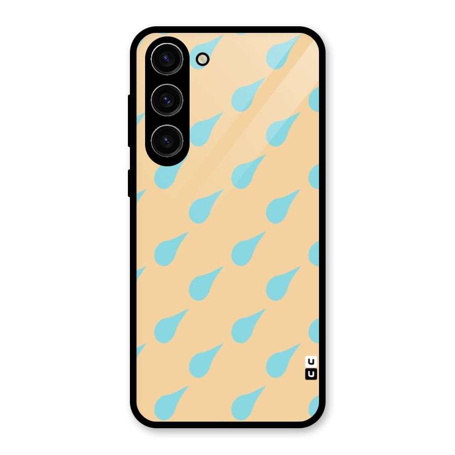 Pastel Orange Drops Glass Back Case for Galaxy S23 Plus