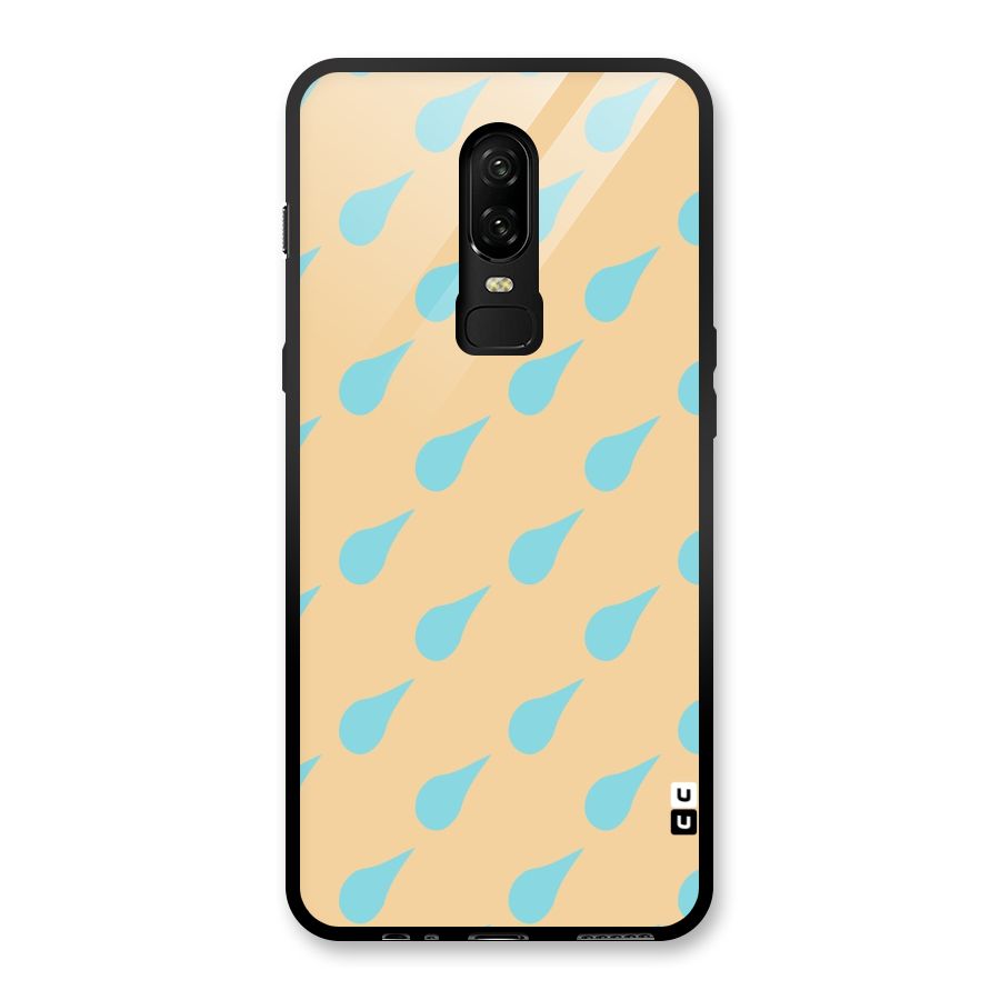 Pastel Orange Drops Glass Back Case for OnePlus 6