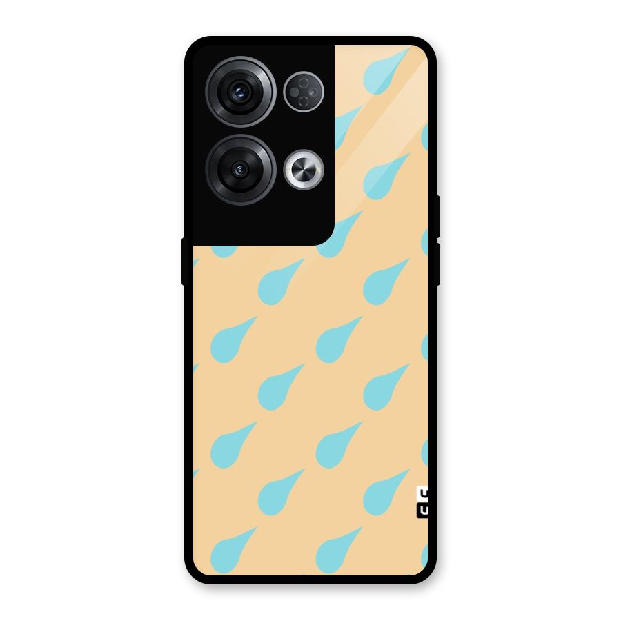 Pastel Orange Drops Glass Back Case for Oppo Reno8 Pro 5G