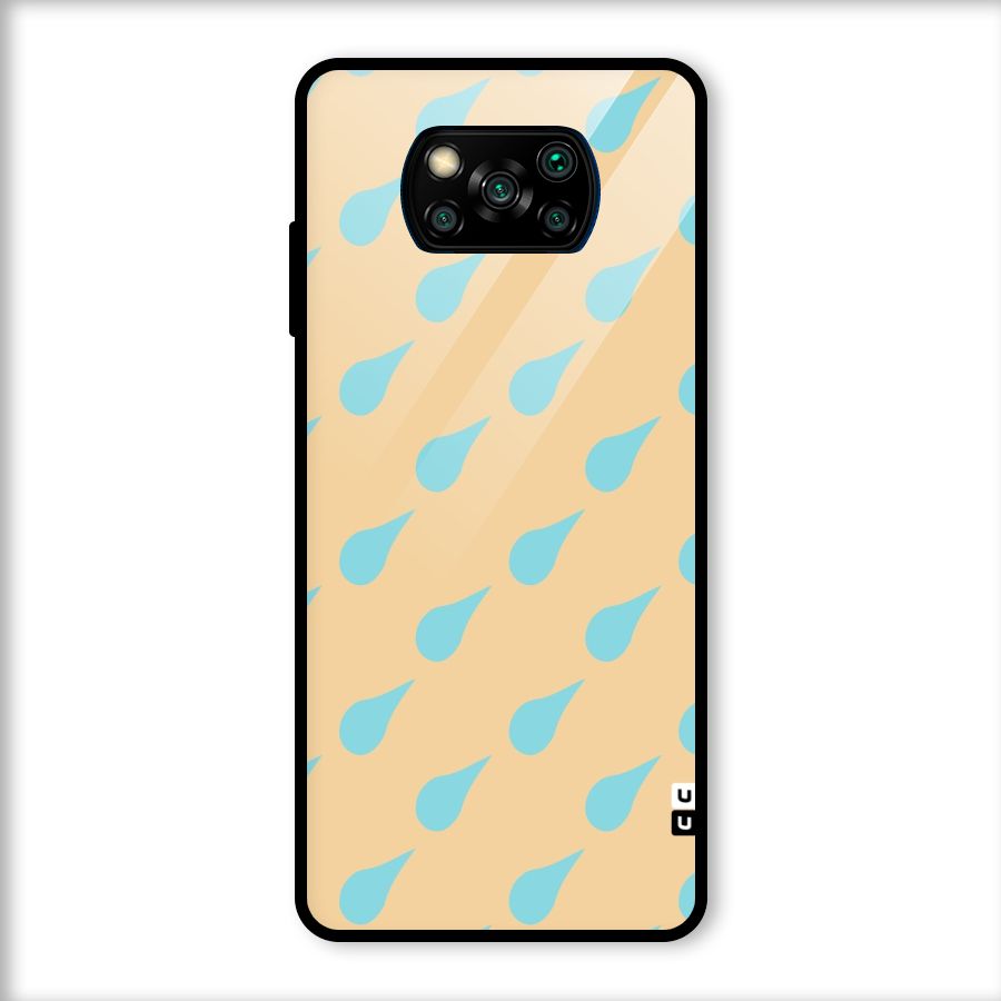 Pastel Orange Drops Glass Back Case for Poco X3