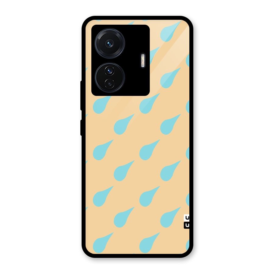 Pastel Orange Drops Glass Back Case for Vivo T1 Pro