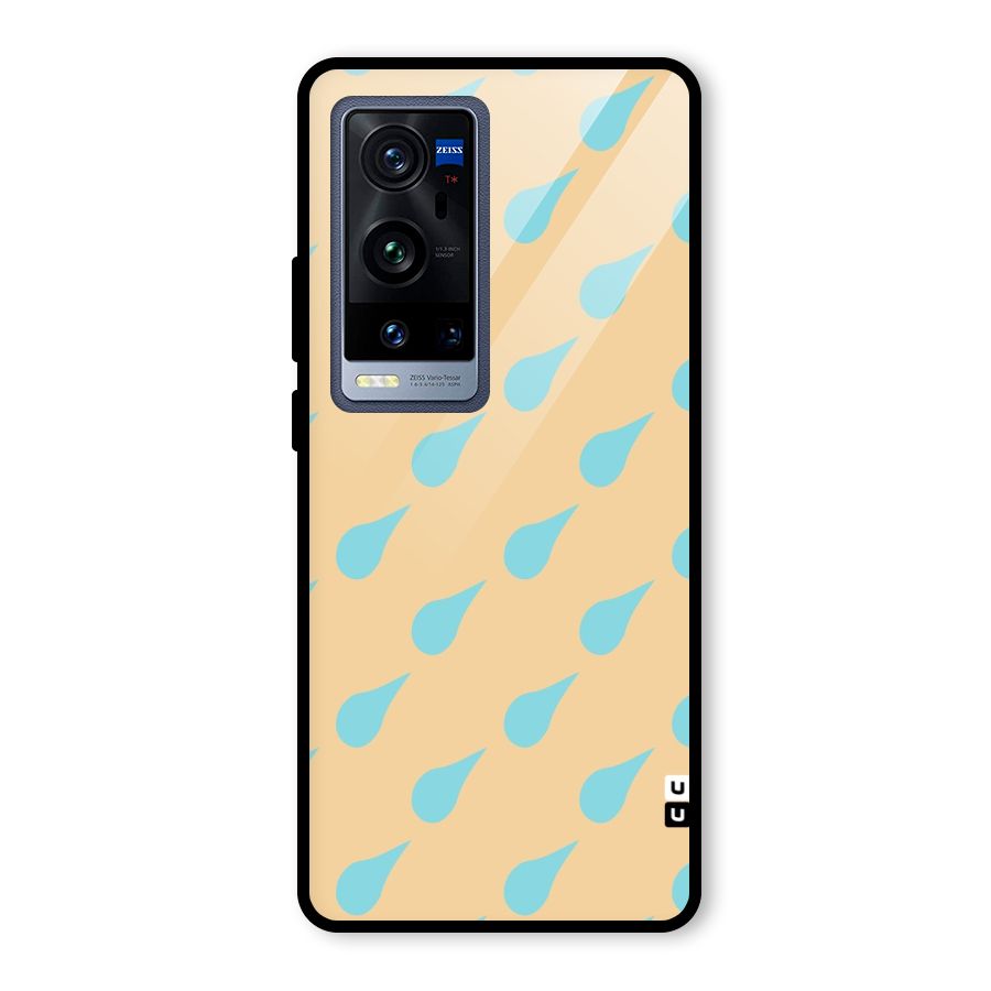 Pastel Orange Drops Glass Back Case for Vivo X60 Pro Plus