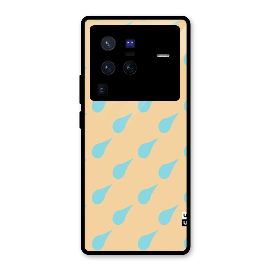 Pastel Orange Drops Glass Back Case for Vivo X80 Pro