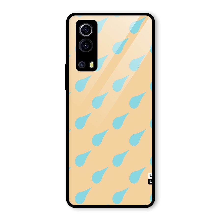 Pastel Orange Drops Glass Back Case for Vivo iQOO Z3