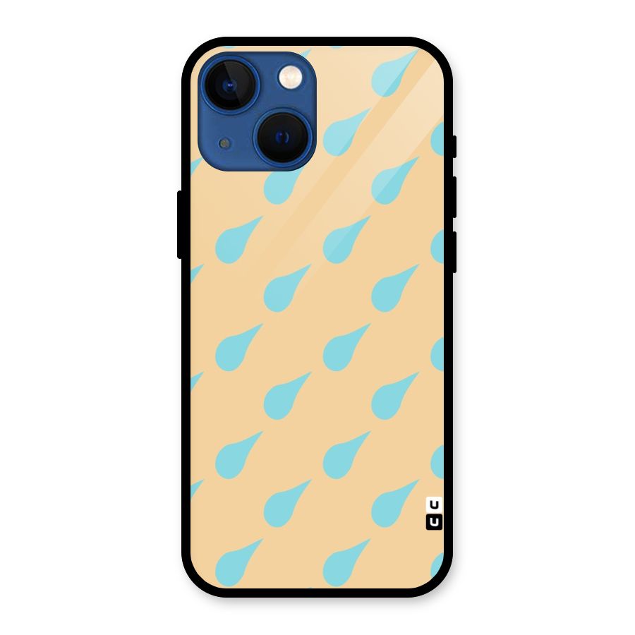 Pastel Orange Drops Glass Back Case for iPhone 13 Mini
