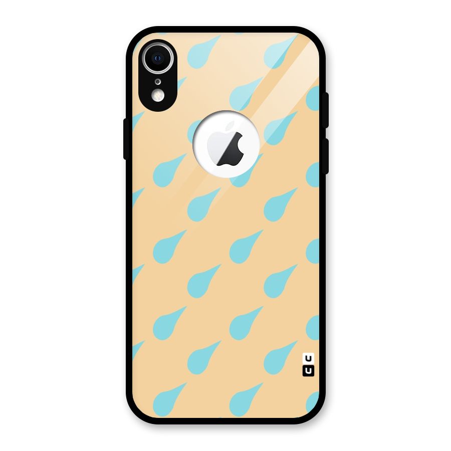 Pastel Orange Drops Glass Back Case for iPhone XR Logo Cut