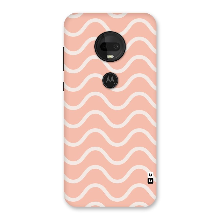 Pastel Peach Waves Back Case for Moto G7