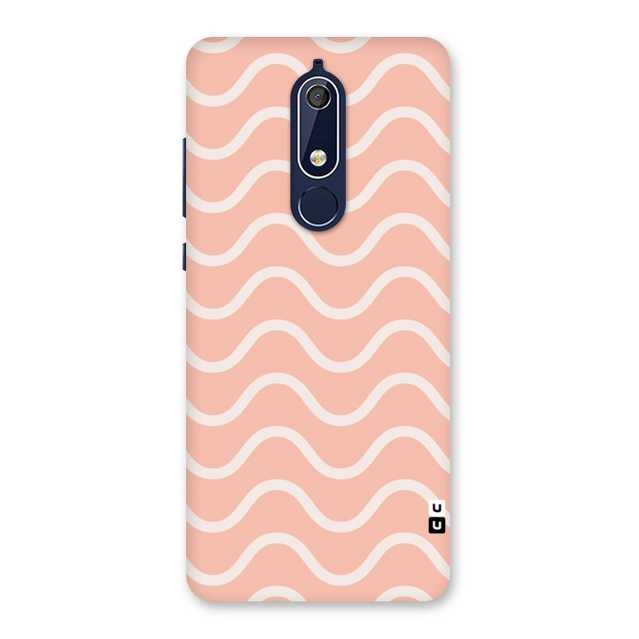 Pastel Peach Waves Back Case for Nokia 5.1