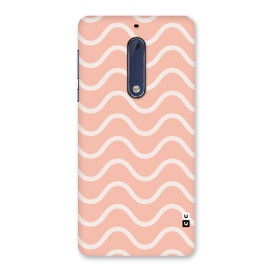 Pastel Peach Waves Back Case for Nokia 5