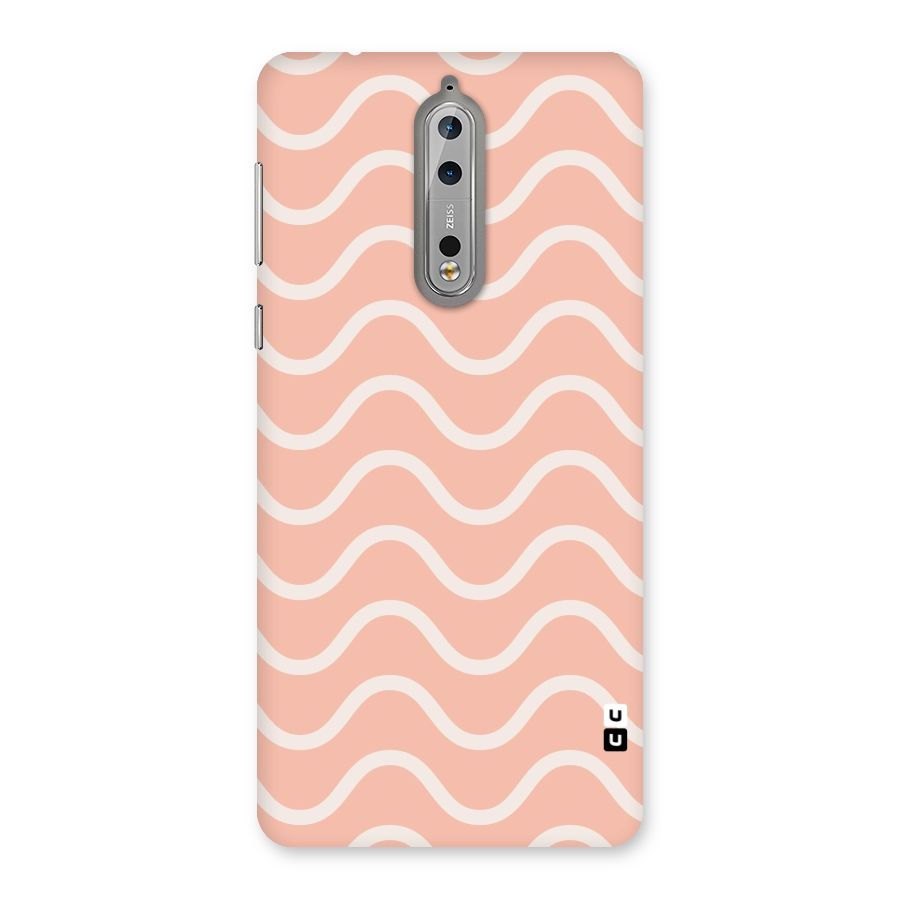 Pastel Peach Waves Back Case for Nokia 8