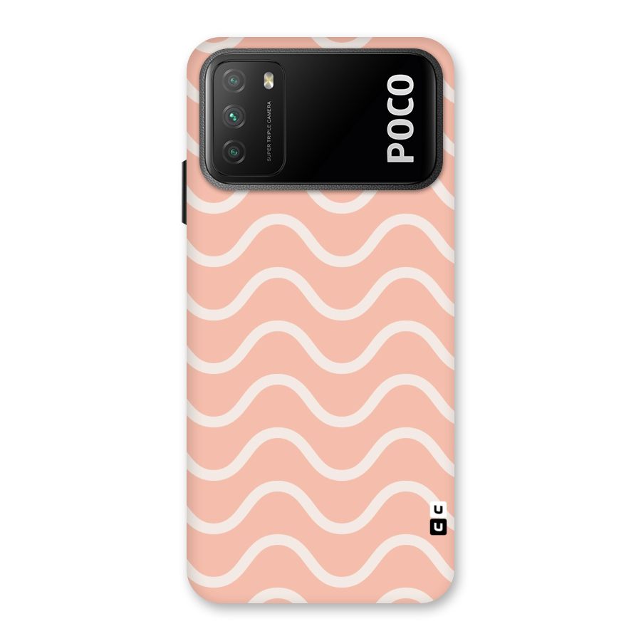 Pastel Peach Waves Back Case for Poco M3