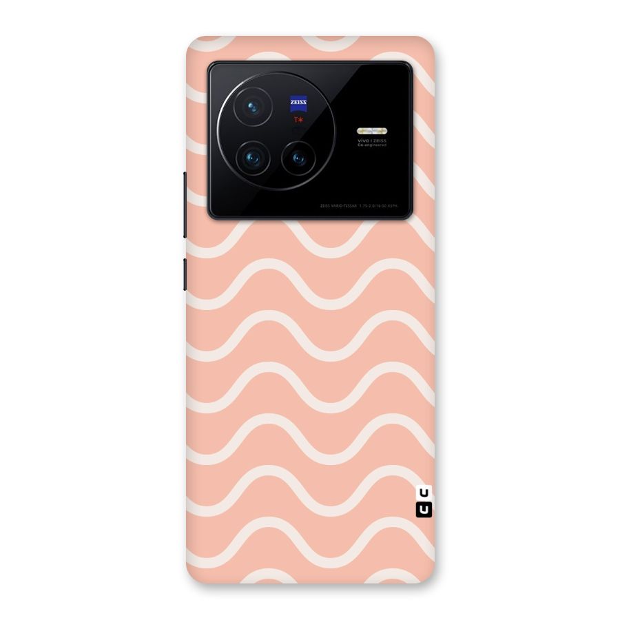 Pastel Peach Waves Back Case for Vivo X80
