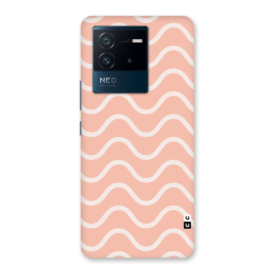 Pastel Peach Waves Back Case for Vivo iQOO Neo 6 5G