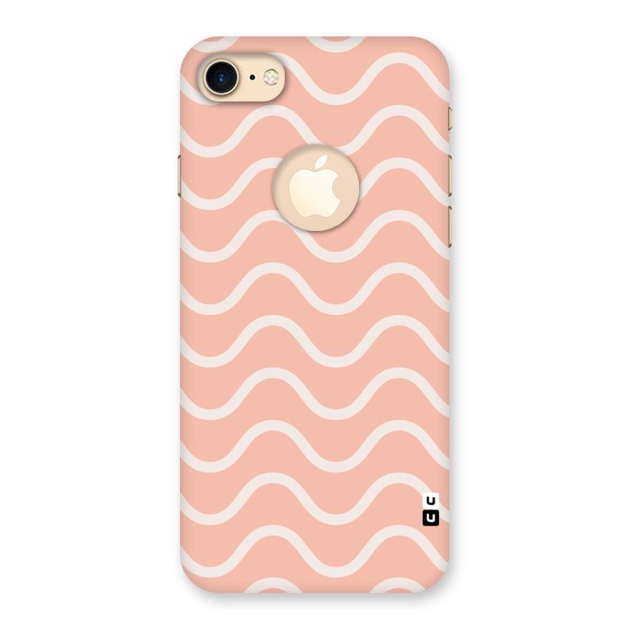 Pastel Peach Waves Back Case for iPhone 7 Logo Cut