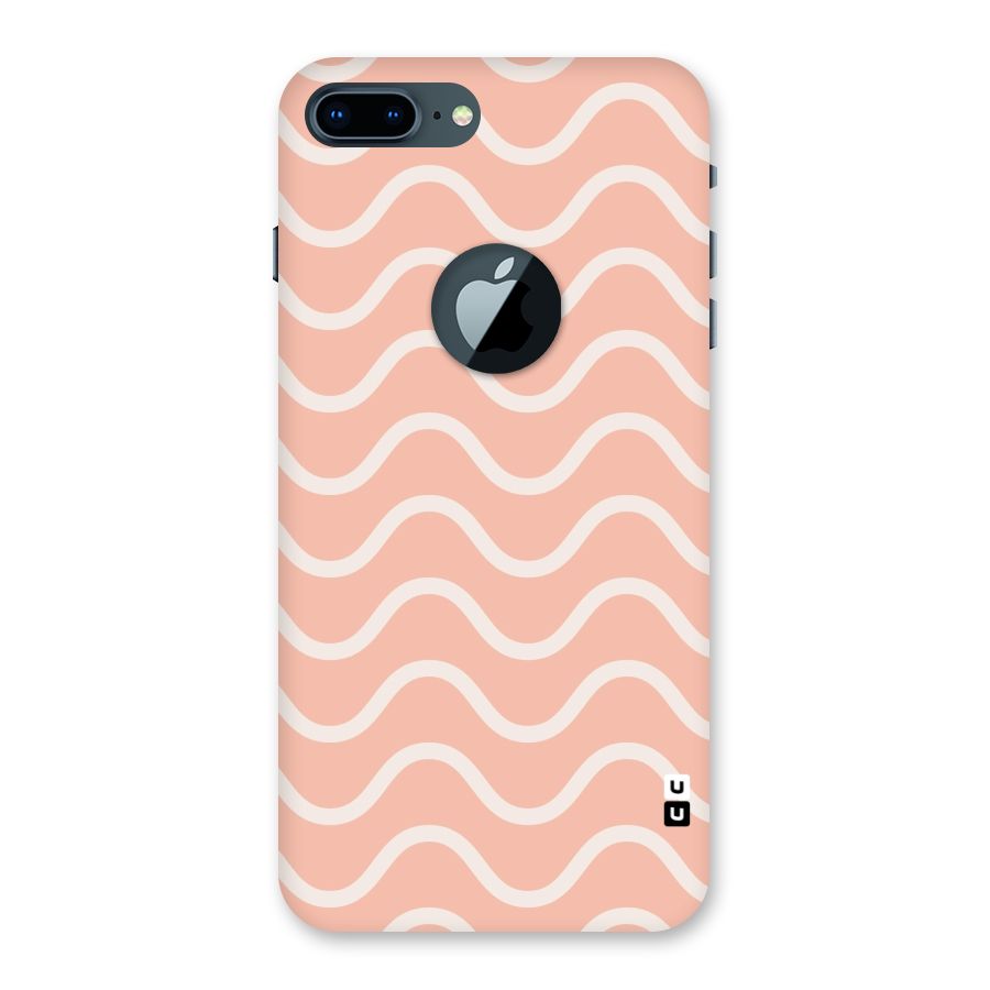 Pastel Peach Waves Back Case for iPhone 7 Plus Logo Cut
