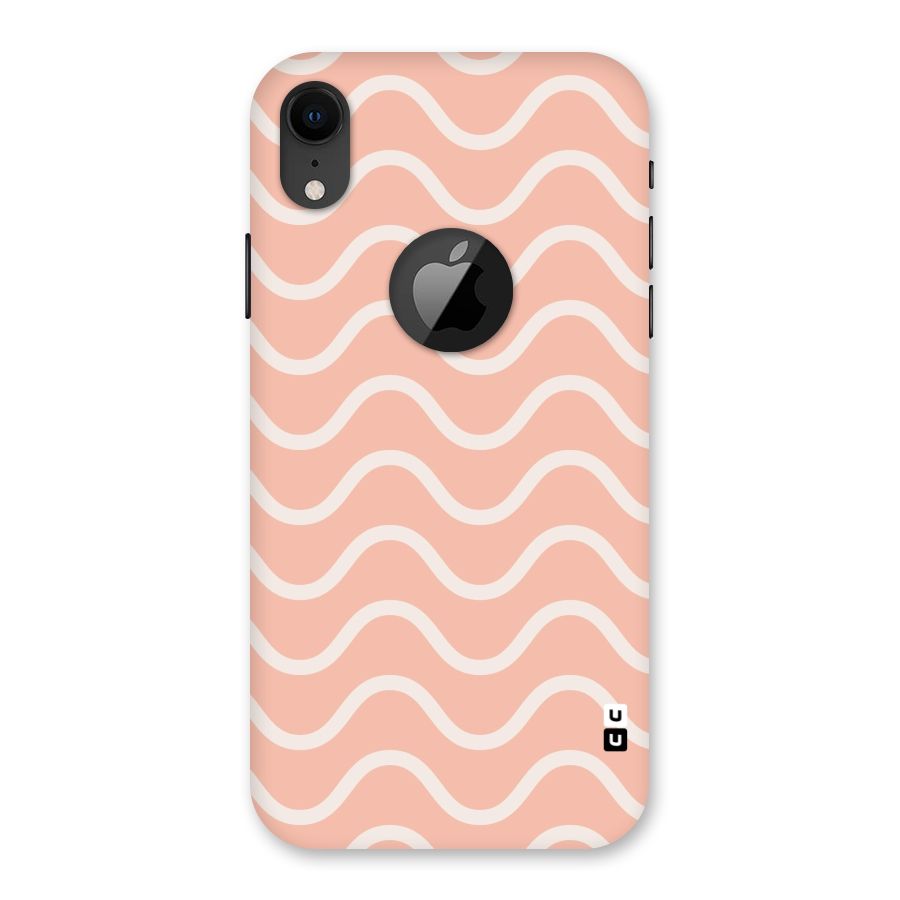 Pastel Peach Waves Back Case for iPhone XR Logo Cut