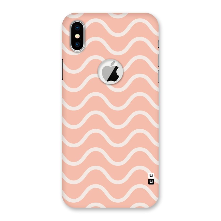 Pastel Peach Waves Back Case for iPhone X Logo Cut