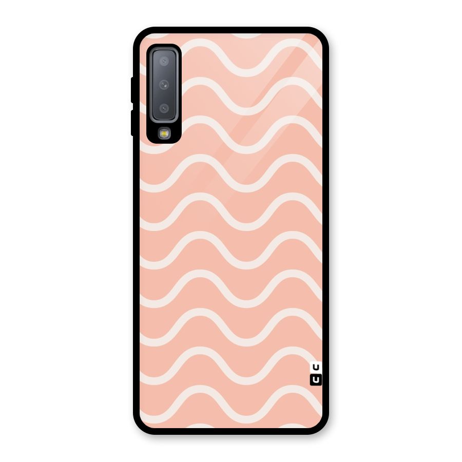 Pastel Peach Waves Glass Back Case for Galaxy A7 (2018)
