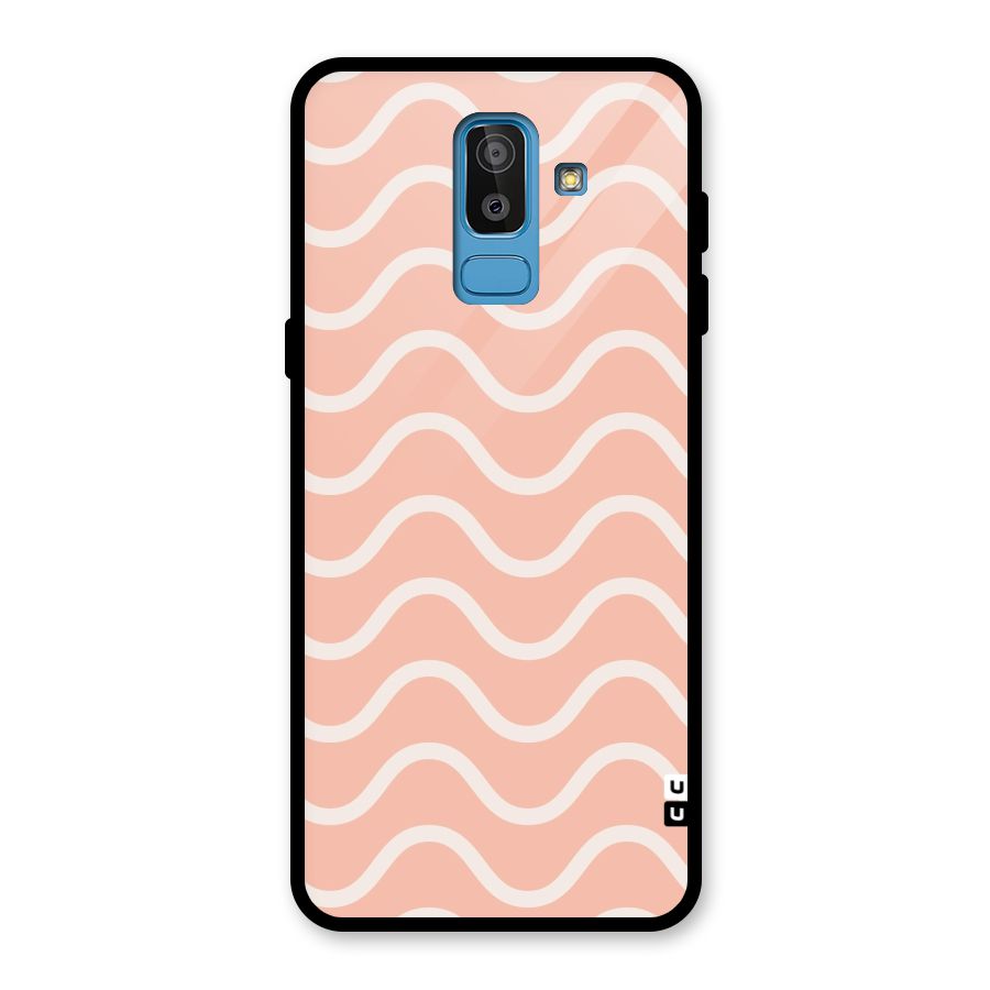 Pastel Peach Waves Glass Back Case for Galaxy J8