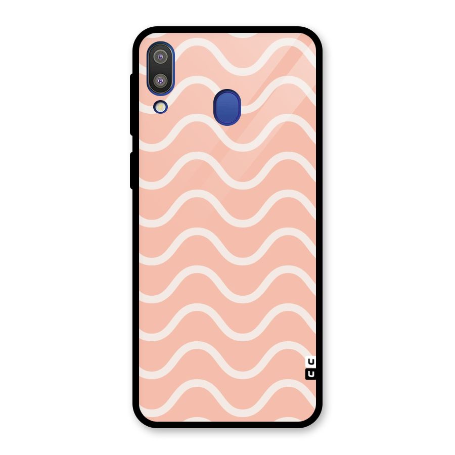 Pastel Peach Waves Glass Back Case for Galaxy M20