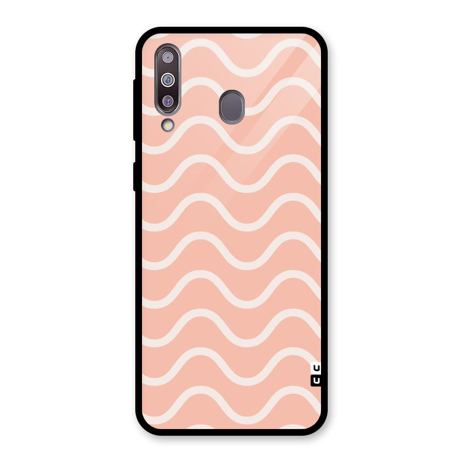 Pastel Peach Waves Glass Back Case for Galaxy M30