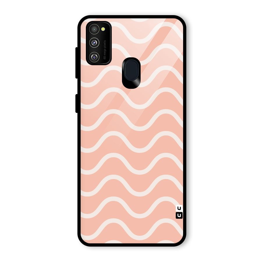 Pastel Peach Waves Glass Back Case for Galaxy M30s