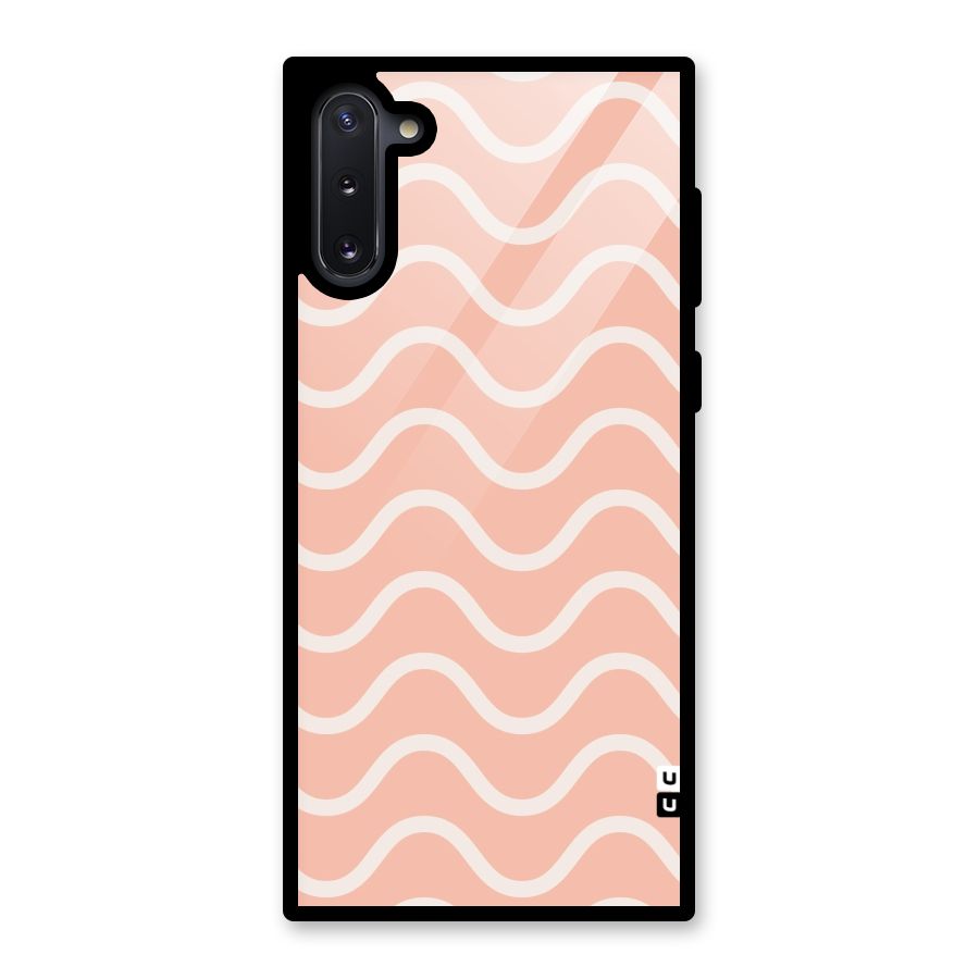Pastel Peach Waves Glass Back Case for Galaxy Note 10