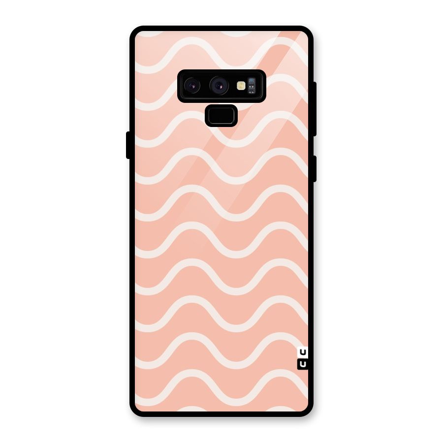 Pastel Peach Waves Glass Back Case for Galaxy Note 9
