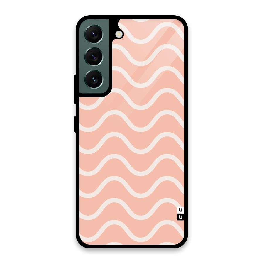 Pastel Peach Waves Glass Back Case for Galaxy S22 5G